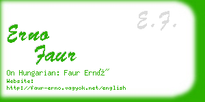 erno faur business card